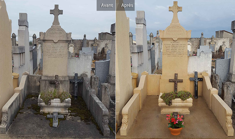 entretien de tombe avant après